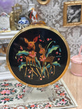 Vintage Kigu Deer & Fawn Black Enamel Powder Compact – Convertible Mirror Compact – 7.5cm – Made in England