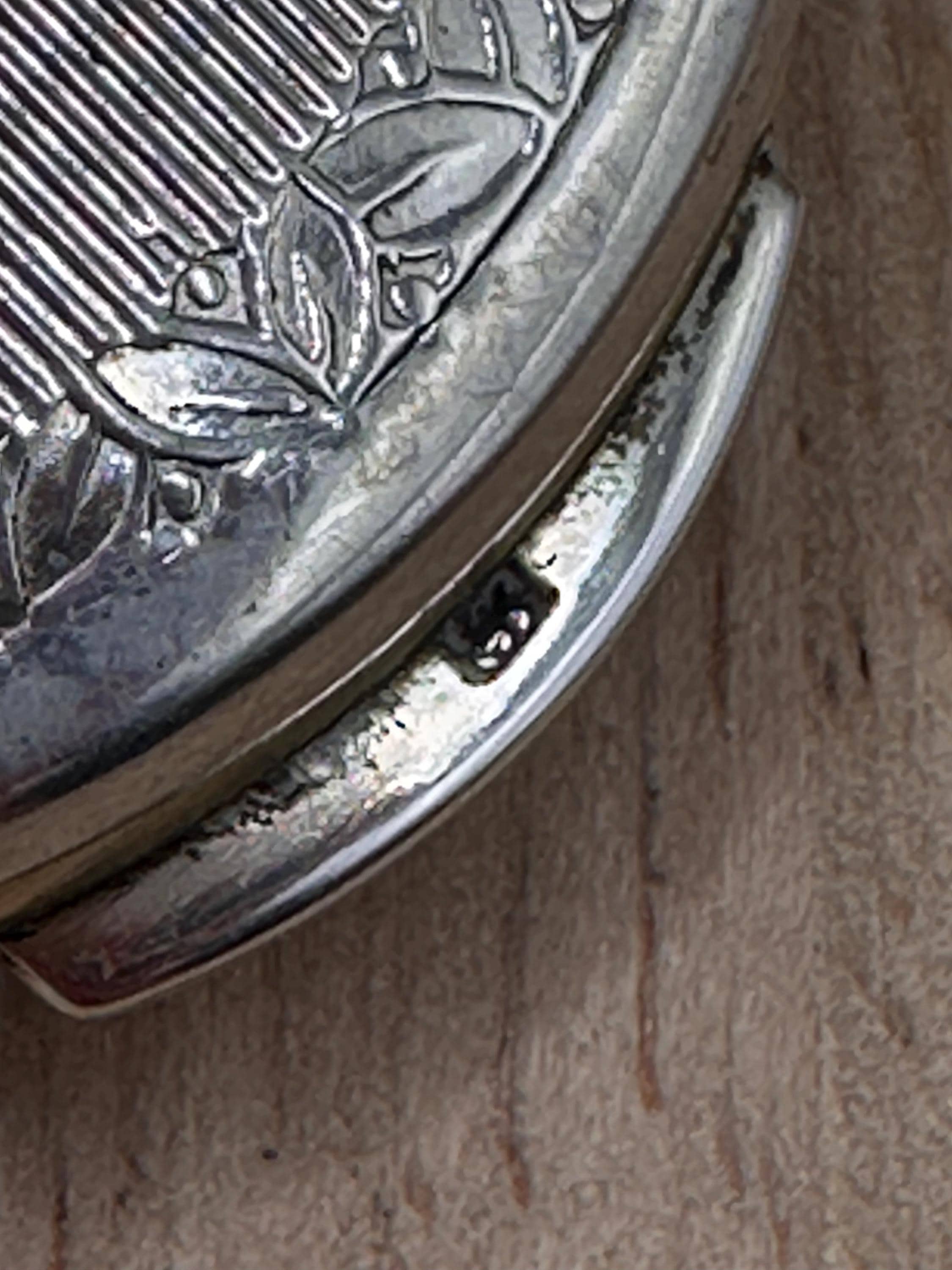 Kigu Cherie Solid Sterling Silver Heart Powder Compact 1961 Rare Boxed Vintage Vanity