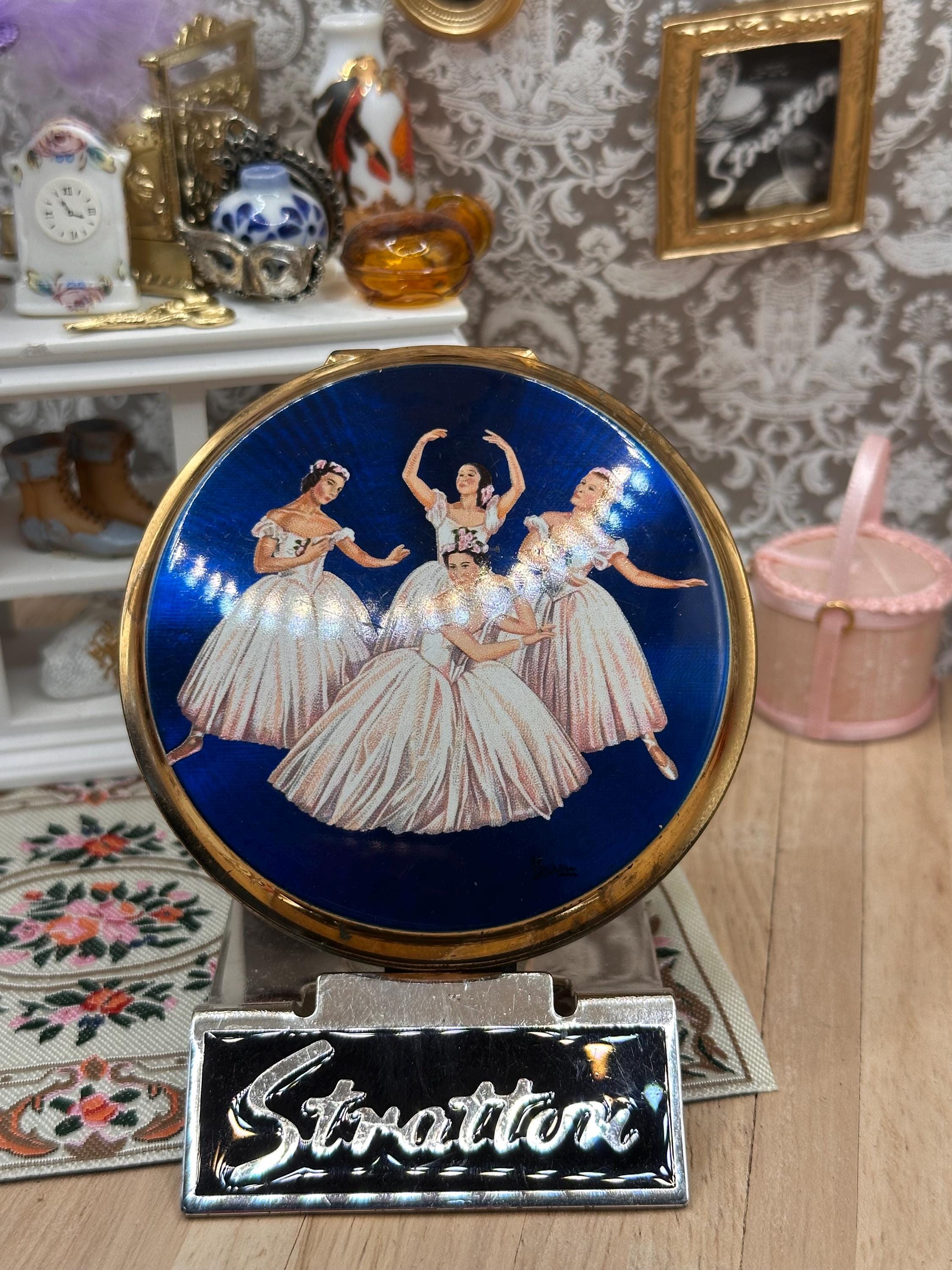 Stratton Baron Pas de Quatre Ballerina Powder Compact 1950s Ballet Dancers 8cm