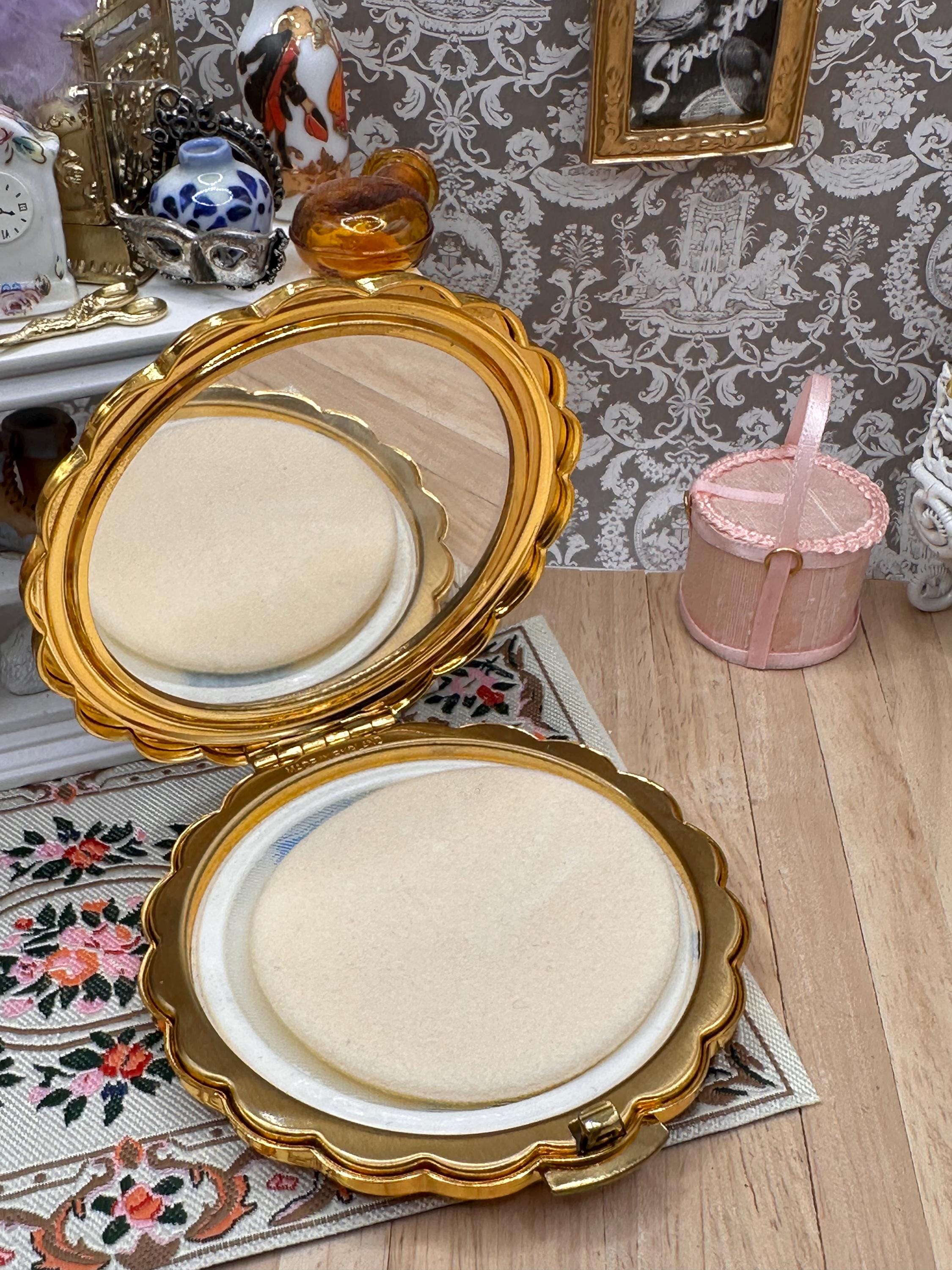 Vintage Kigu Convertible Powder Compact – Boxed Unused – Bronze Enamel – Complete Set