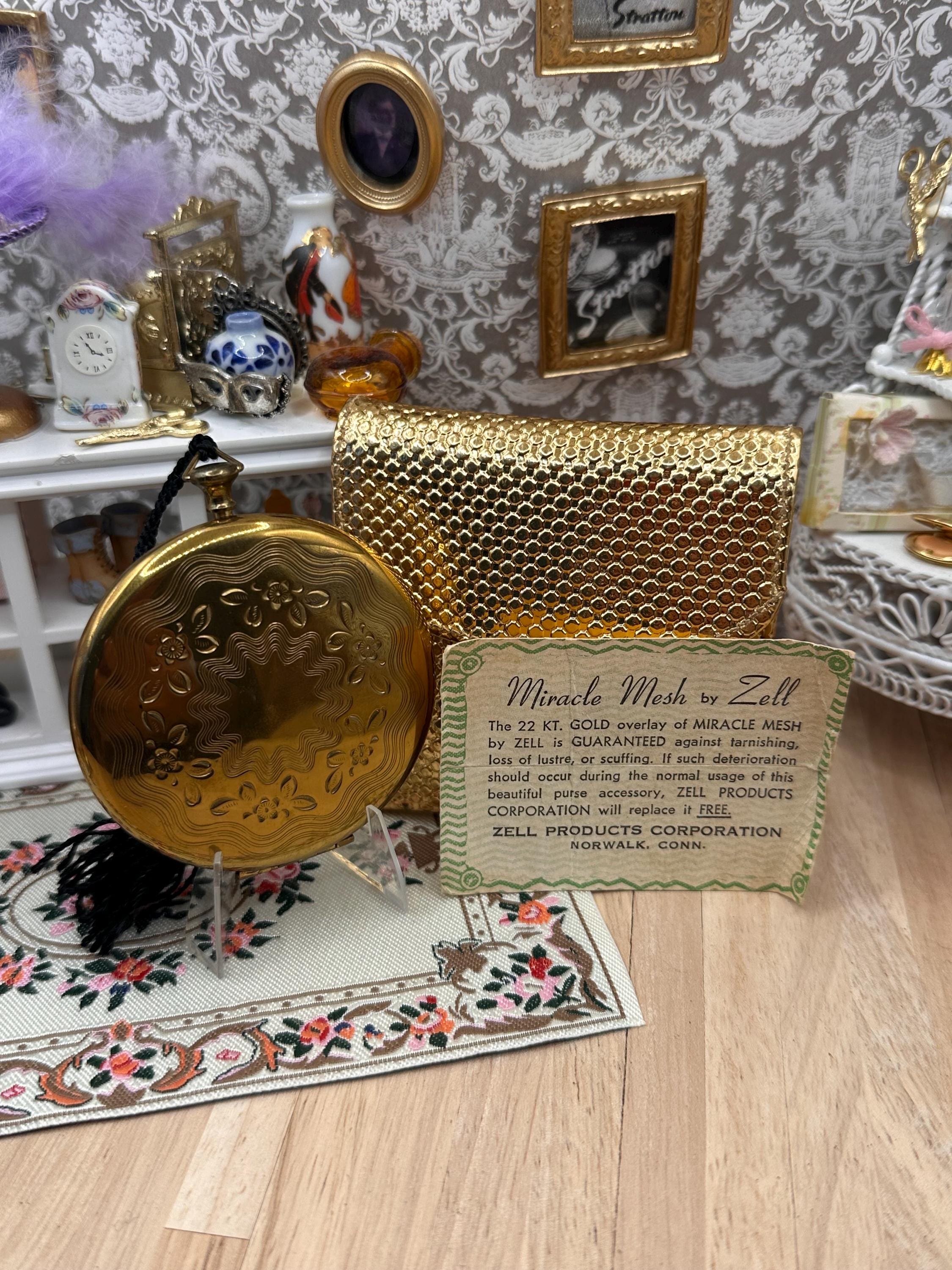 Vintage Zell Fifth Avenue Miracle Mesh Powder Compact & Purse Case – Unused Complete Set