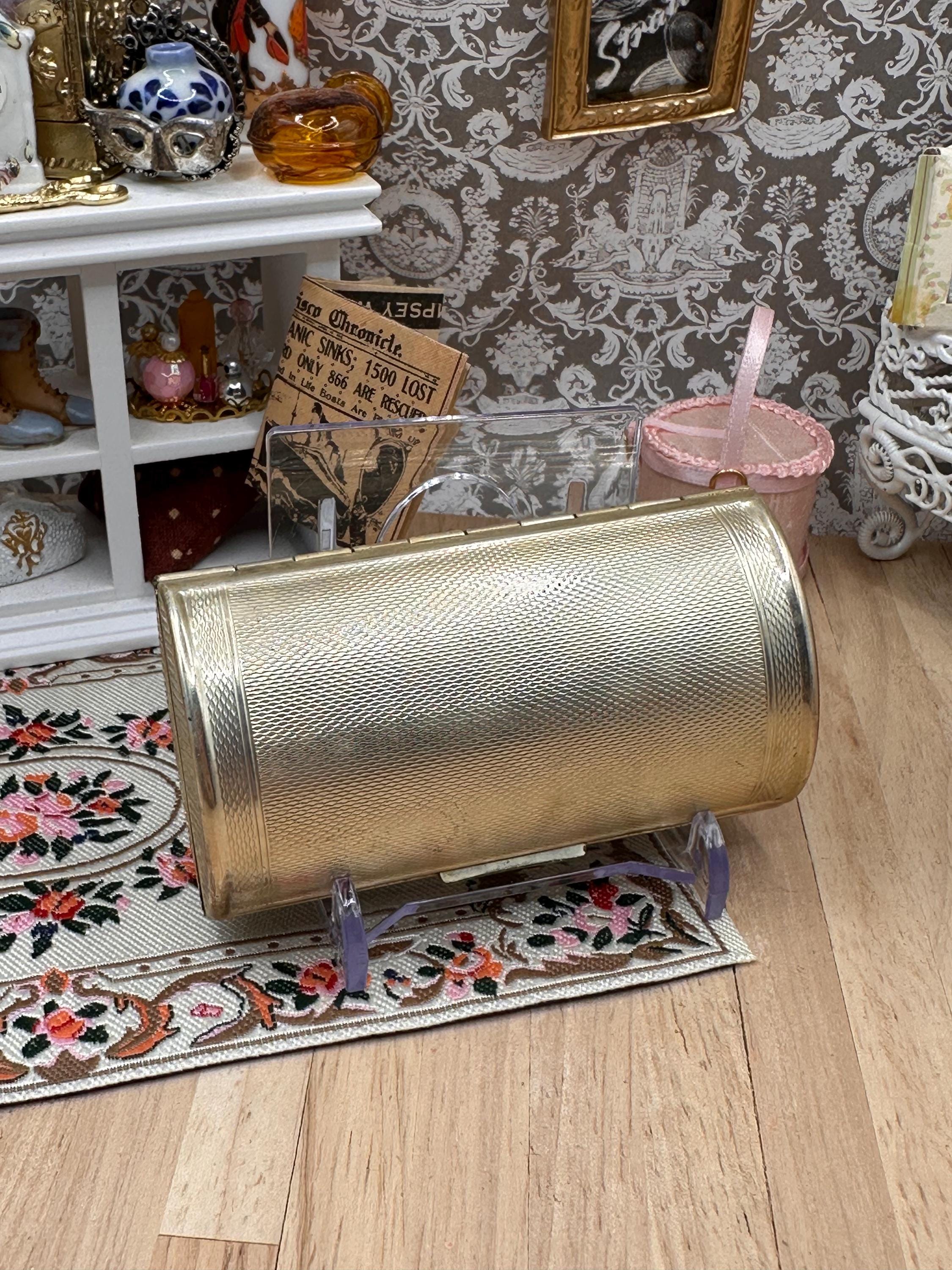 Vintage 1950s Kigu Barrel Cigarette Case – Coloured Butterfly & Floral Enamel – Boxed with Original Pouch