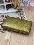 Vintage 1930s Art Deco Gold Glitter Cigarette Case Early Plastic 8cm