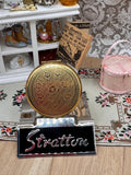 Vintage 1970s Stratton Engraved Floral Pill Box – Gold Tone 4cm