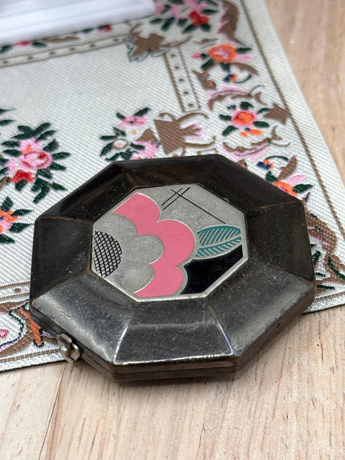 1930s Art Deco Seventeen Colgate Maison Jeurelle Enamel Powder Compact