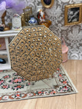 Vintage Art Deco Rhinestone Powder Compact Geometric Octagonal Statement Compact