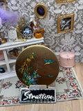 Vintage Stratton Kingfisher Powder Compact – Bird, Bamboo & Dragonfly Design 7.5cm