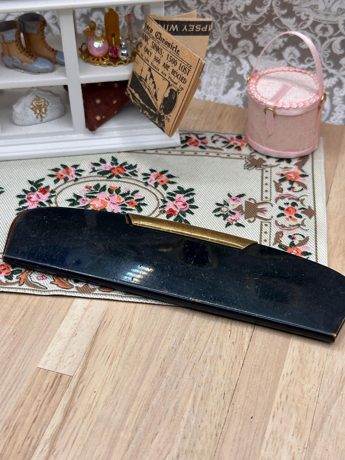 Vintage Kigu Handbag Comb Ducks in Flight Marsh Bird Design 10.5cm