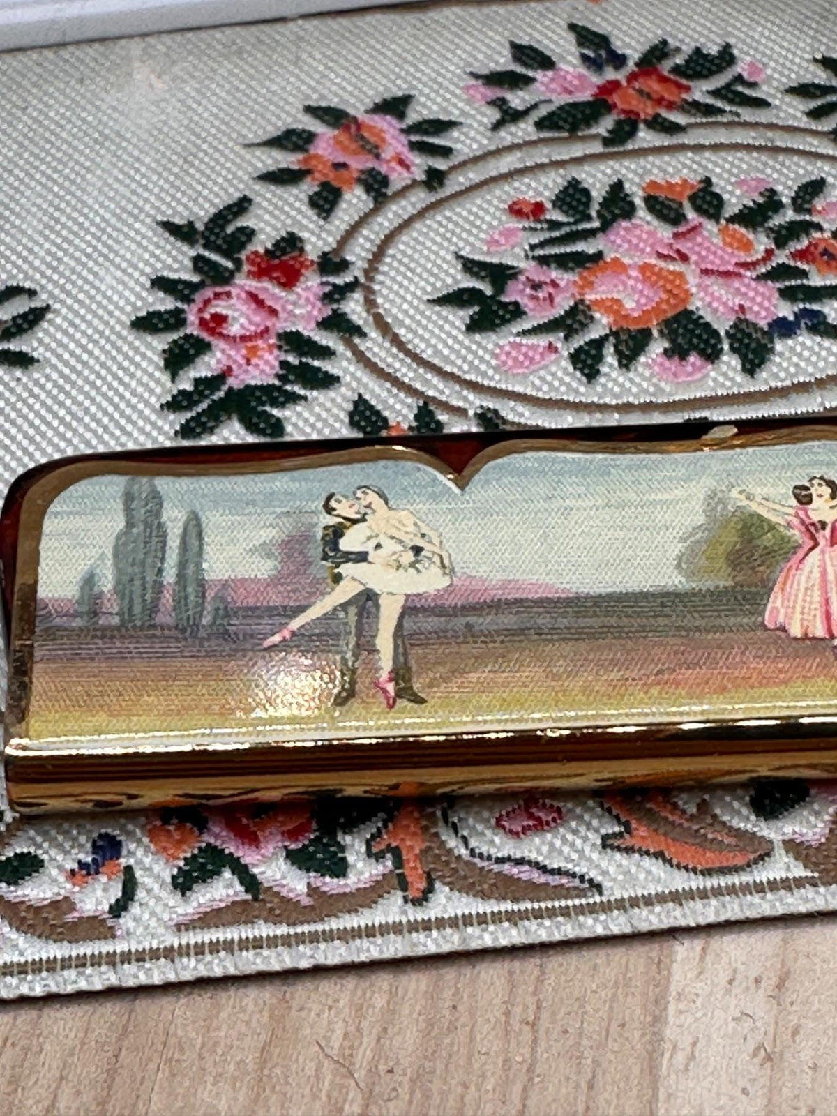 Rare Vintage Stratton Ballerina Folding Comb with Ballet Scene, 1950s