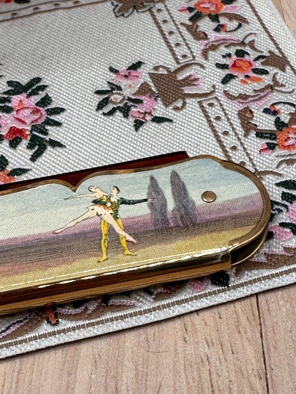 Rare Vintage Stratton Ballerina Folding Comb with Ballet Scene, 1950s