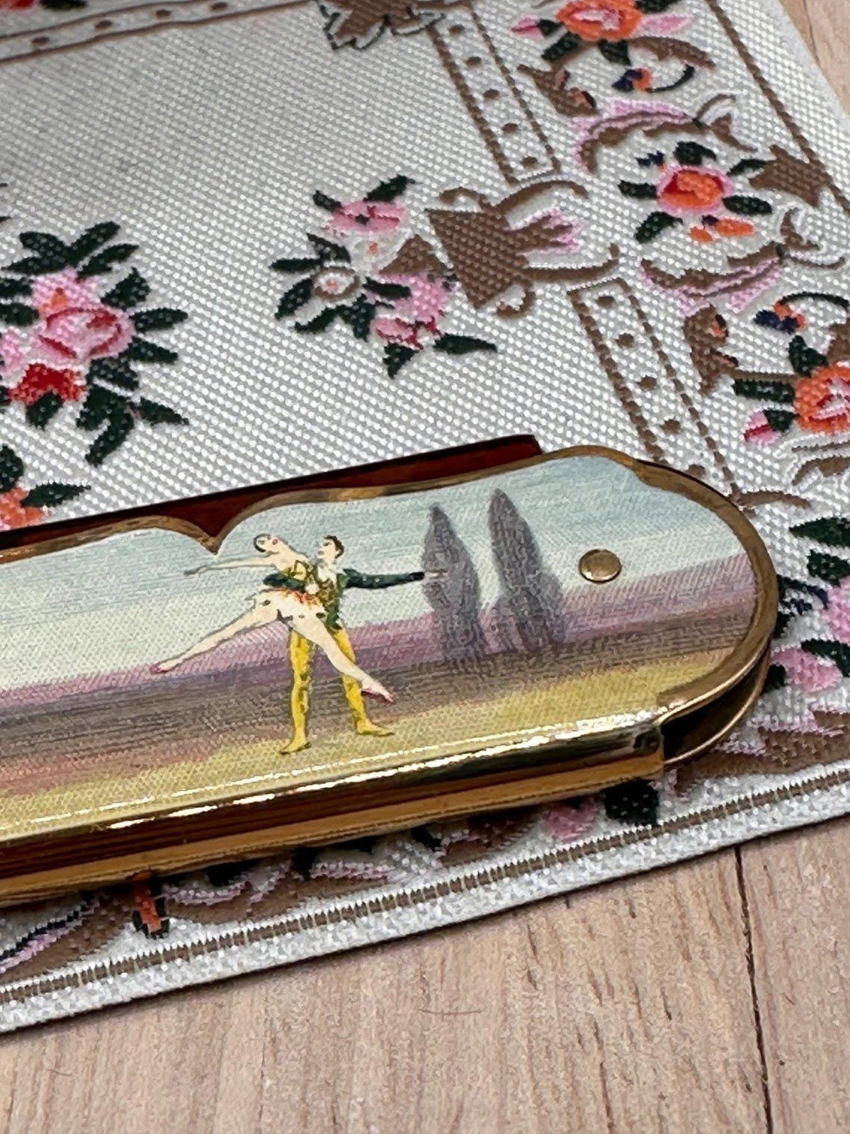 Rare Vintage Stratton Ballerina Folding Comb with Ballet Scene, 1950s