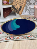 Vintage Stratton Lip View Lipstick Holder Blue Oval Compact Mirror 1960s