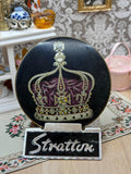 Vintage Stratton Powder Compact Rare Crown Motif Enamel 1950s