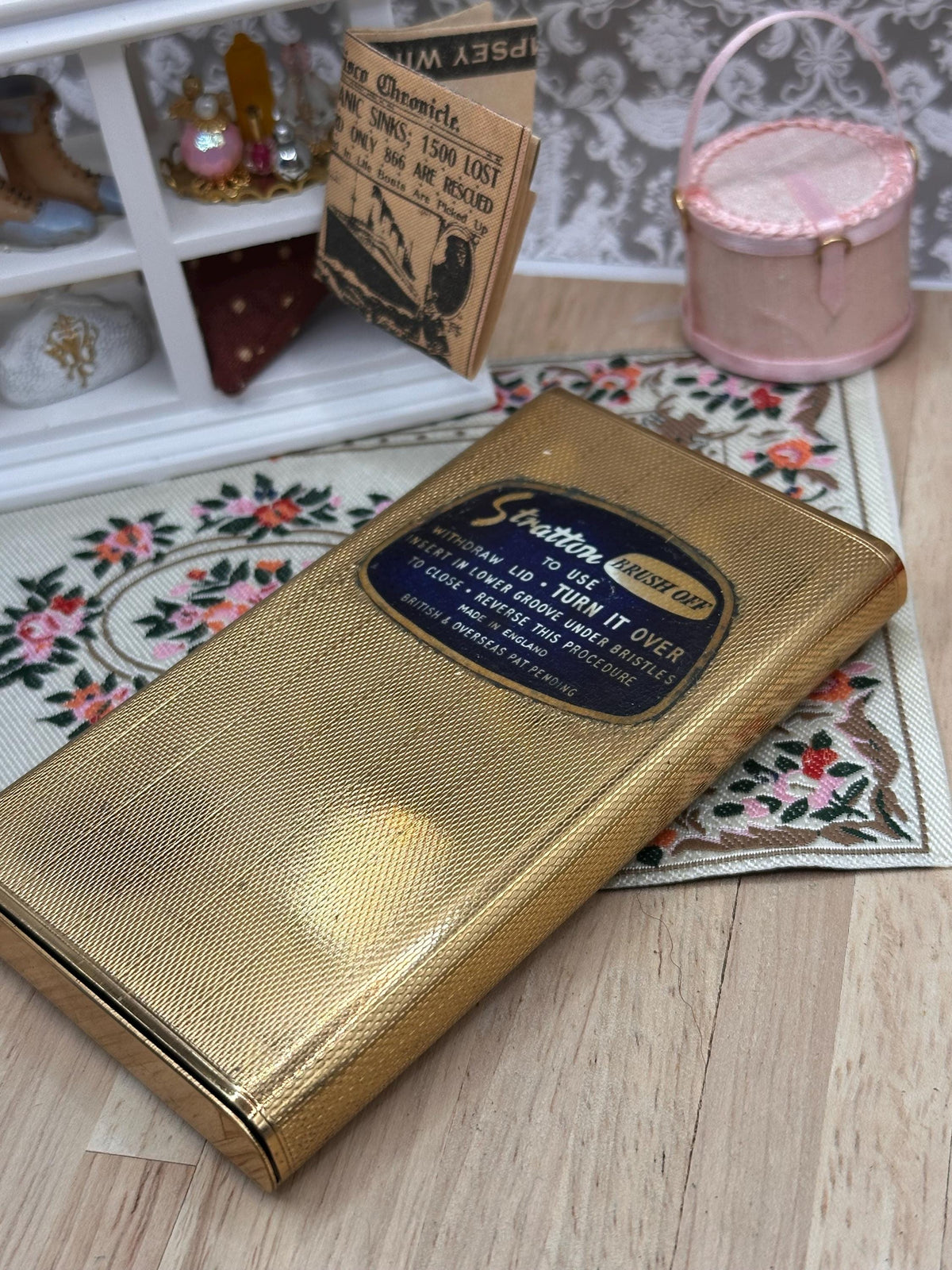 1950s Stratton "Indian Jewel" Clothes Brush - Vintage Enamel Floral Guilloché