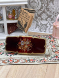 Vintage Stratton Lip-View Compact Burgundy Enamel Floral Convertible Vanity Compact