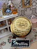 Stratton Vintage Powder Compact Gold Tone Romance Love Words New Old Stock