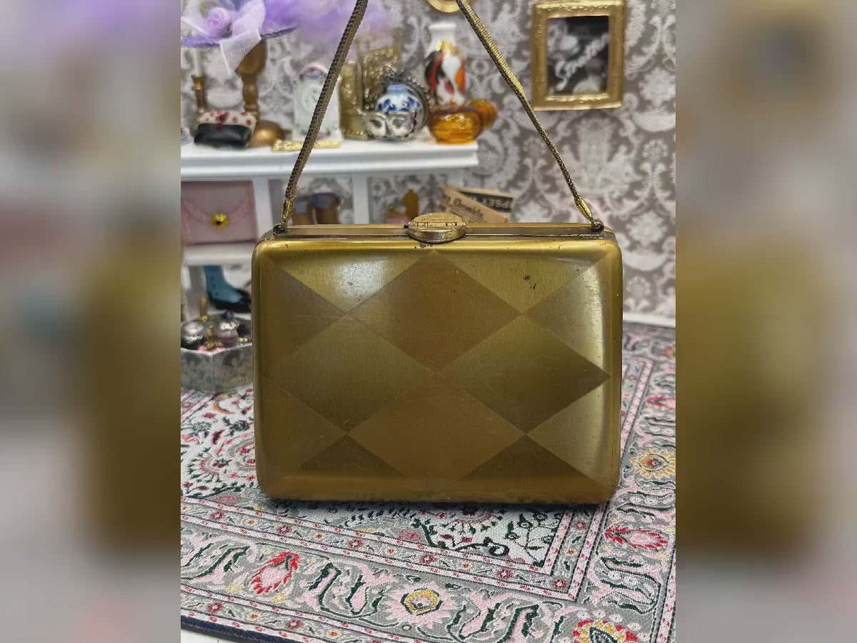 Vintage 1940s Art Deco Minaudière | L.S. Mayer Burlington Party Case with Silk Purse