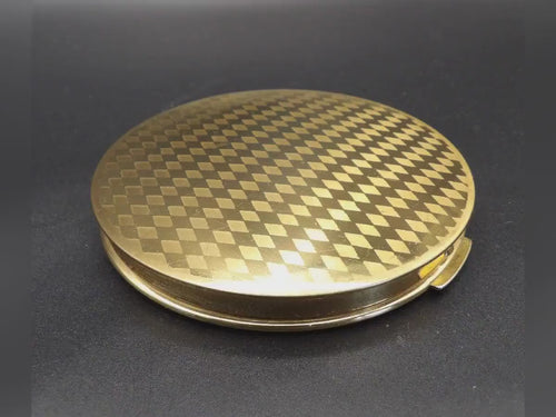 Classic Stratton Gold Guilloché Powder Compact – Original Instructions, Mid-Century British