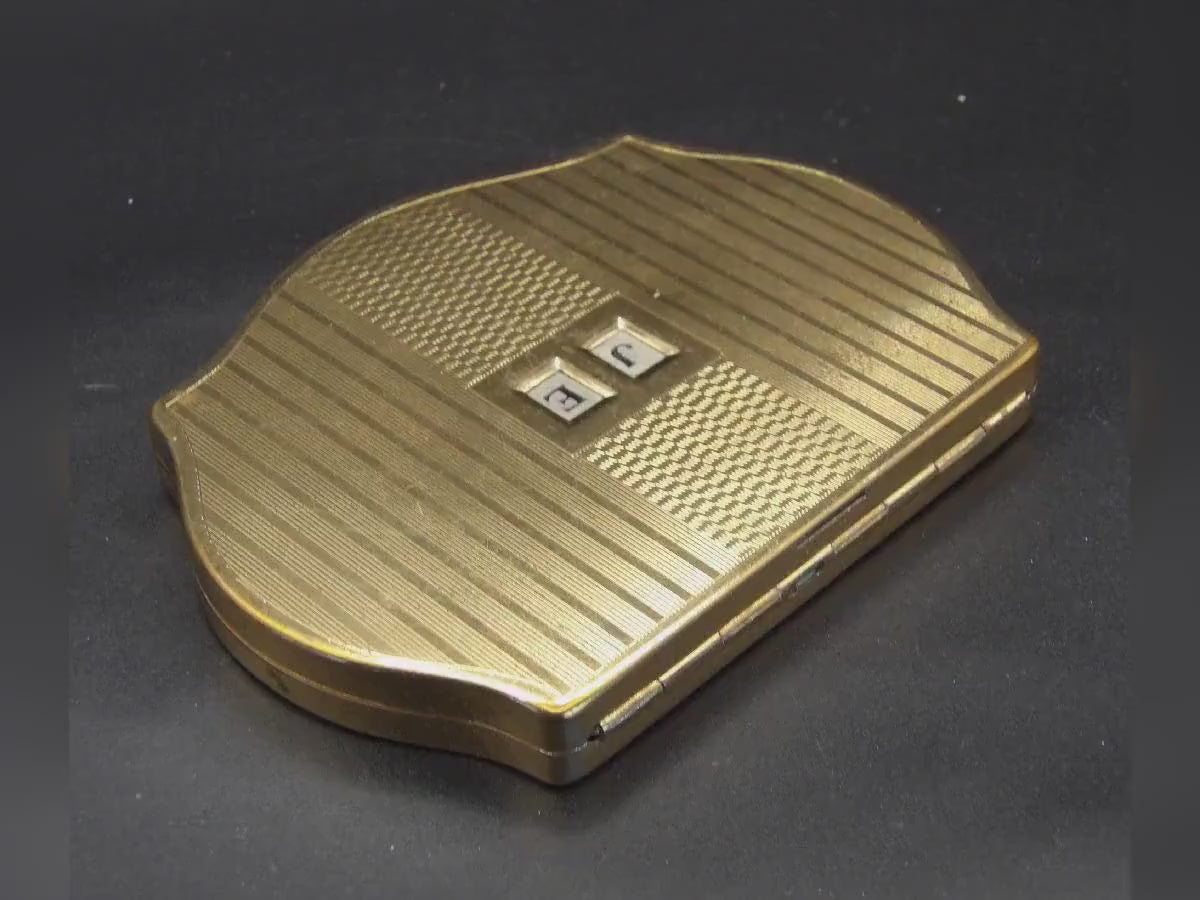 Vintage Stratton Regency Initial Powder Compact - Classic Gold Tone Initials can be changed
