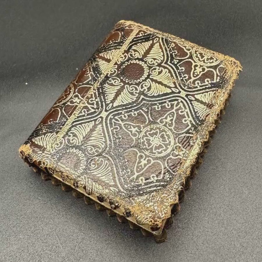 Victorian Embossed Leather Matchbox Holder: Antique Book Design