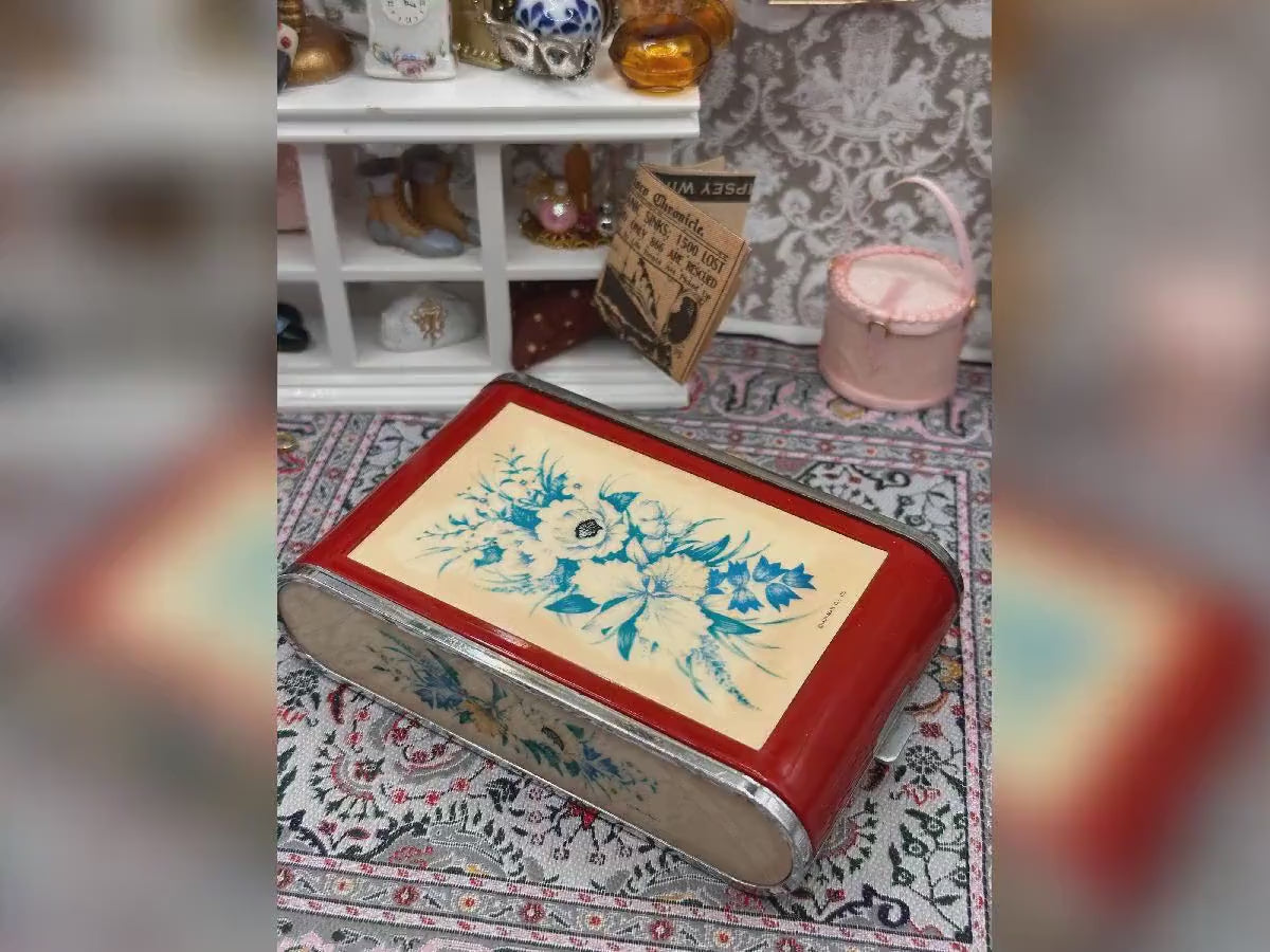 Dandy Mate Silvia Musical Camera Compact – 1960s Floral Vanity Case, Japan