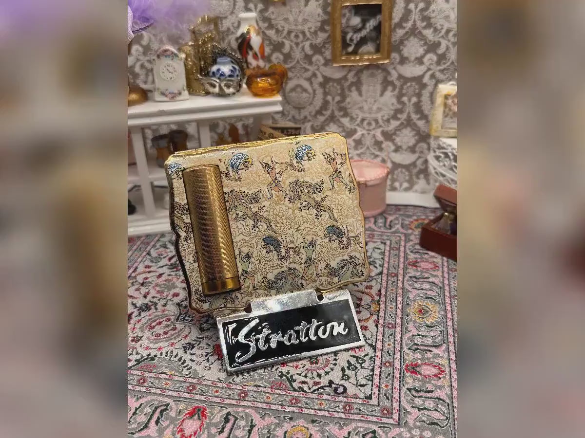 Stratton No.1 Combination Compact with Lipstick Holder – Vintage 1950s Loose Powder Compact