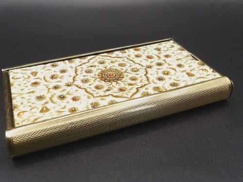 1950s Stratton "Indian Jewel" Clothes Brush - Vintage Enamel Floral Guilloché