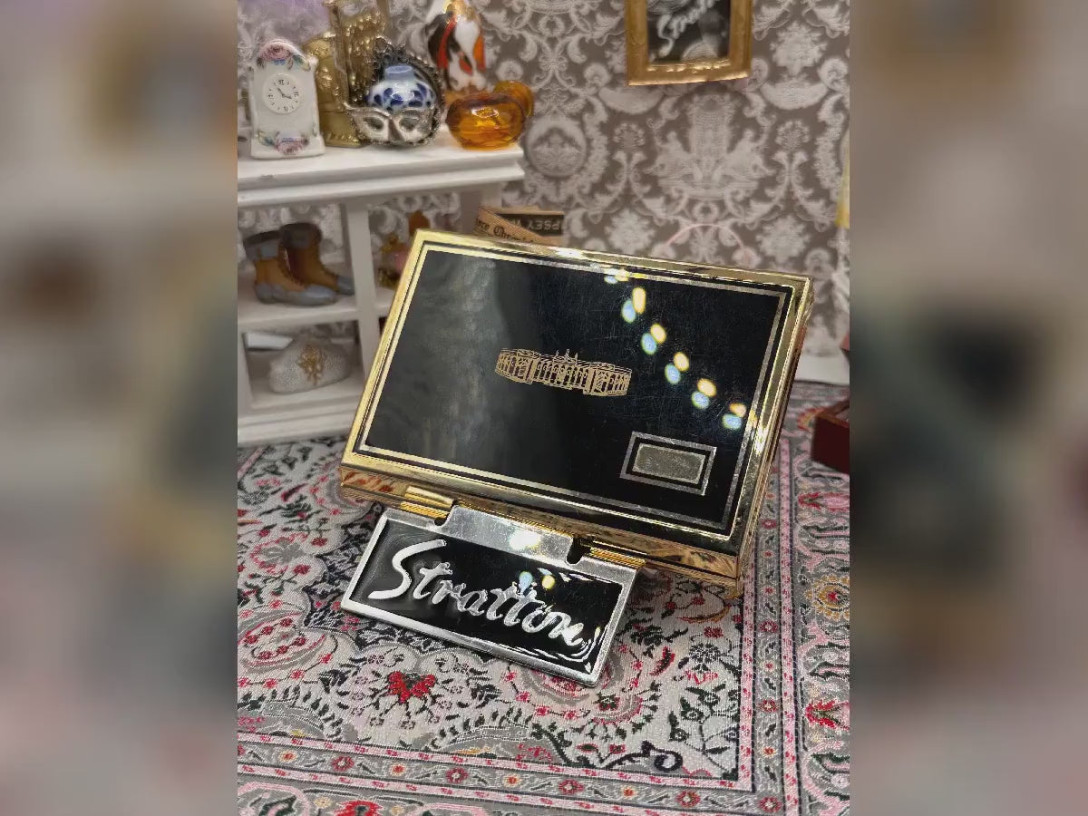 Vintage Stratton Calculator & Business Card Case Gold Tone Working 1970s–1980s