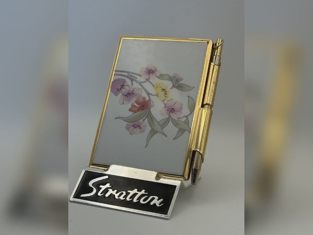 Vintage Stratton Handbag Notebook – G. Breeze Floral Design with Original Pen