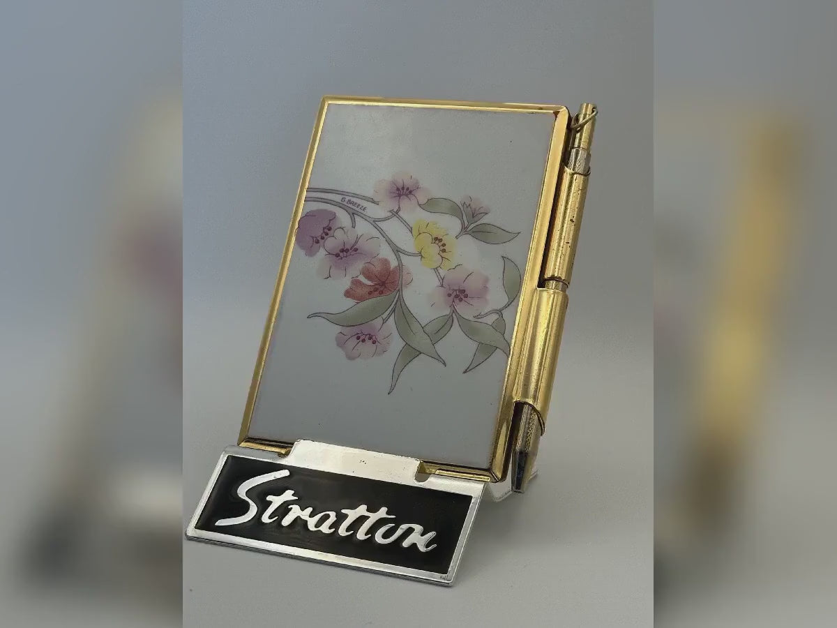 Vintage Stratton Handbag Notebook – G. Breeze Floral Design with Original Pen