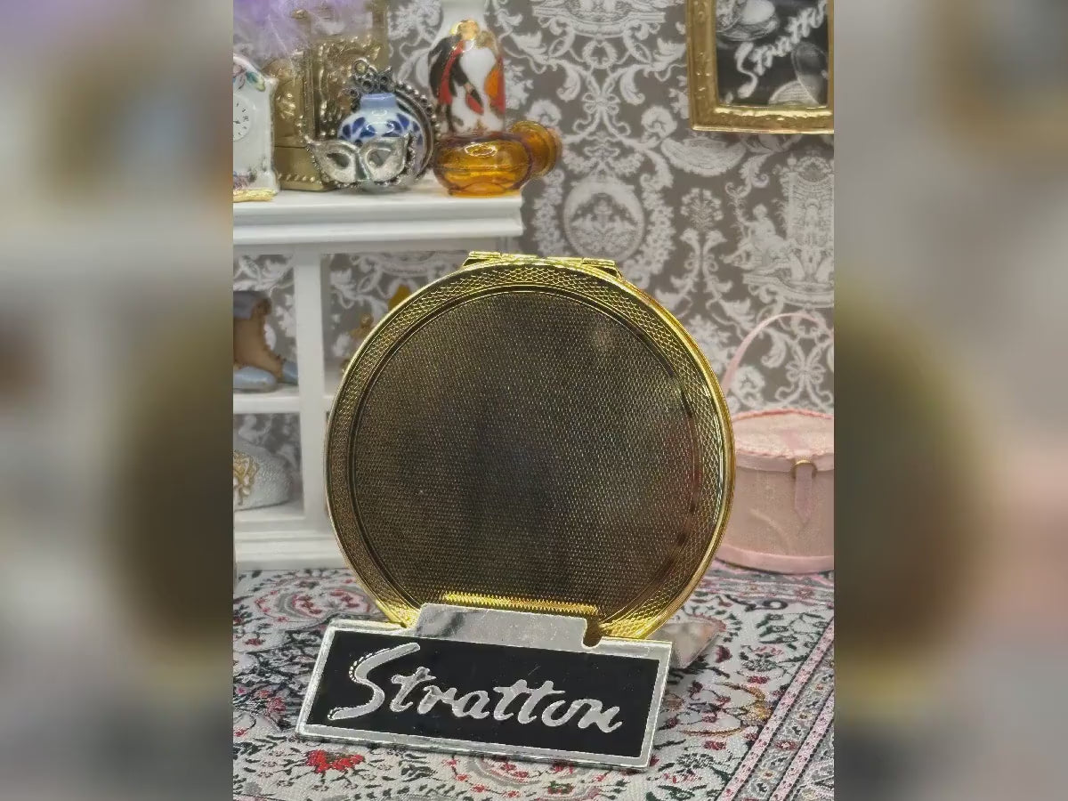 Vintage Stratton Gold Powder Compact – 7cm Unused, Collectible Makeup Accessory
